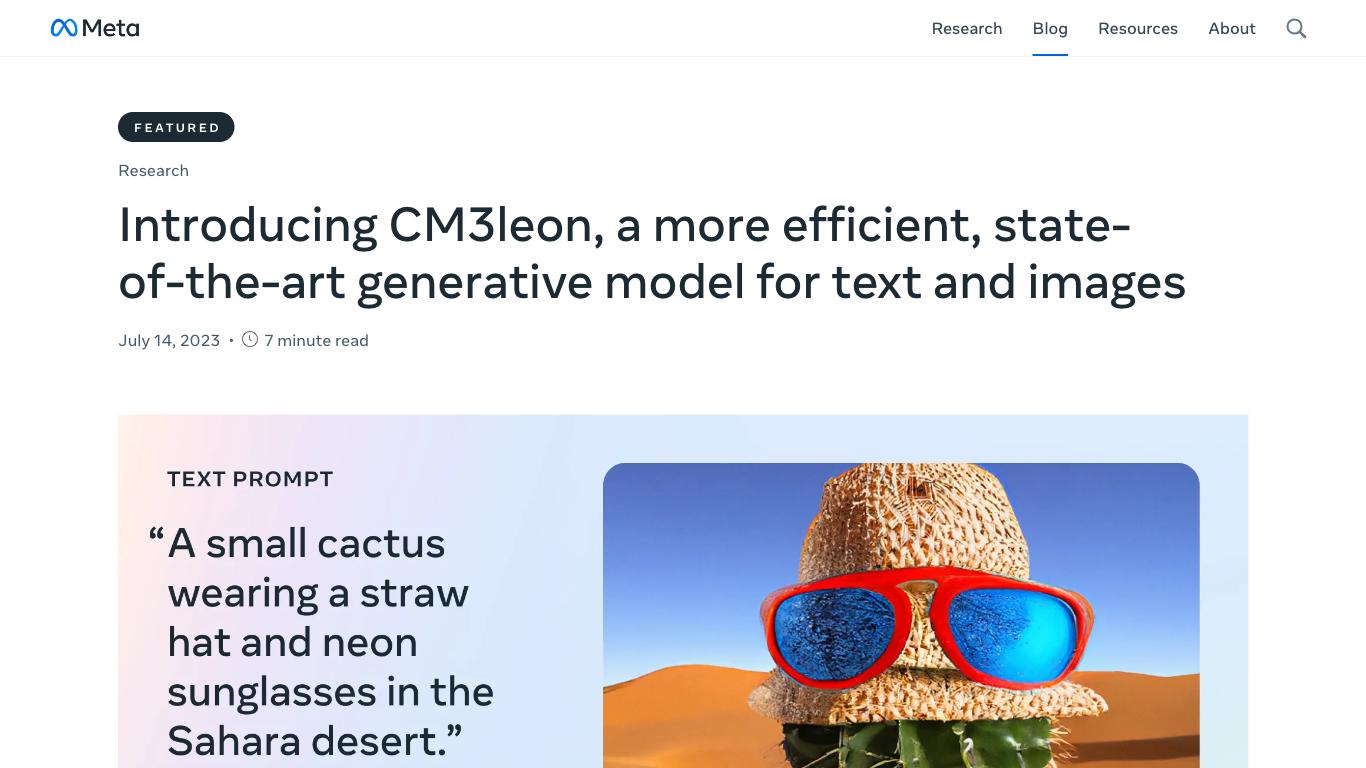 CM3leon by Meta - Trending AI tool for Image generation and best alternatives