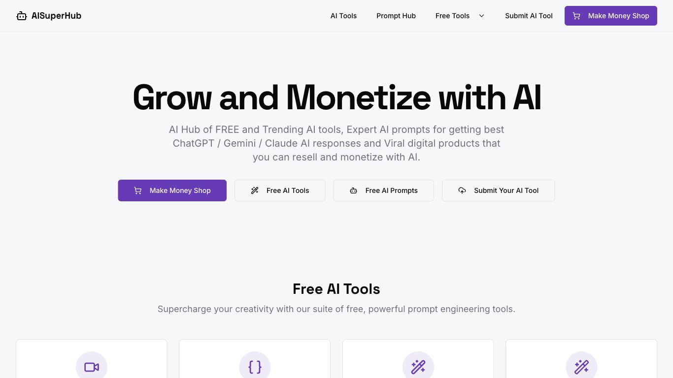 AISuperHub - Free AI Tools, Prompts and Vibe coding hub.
