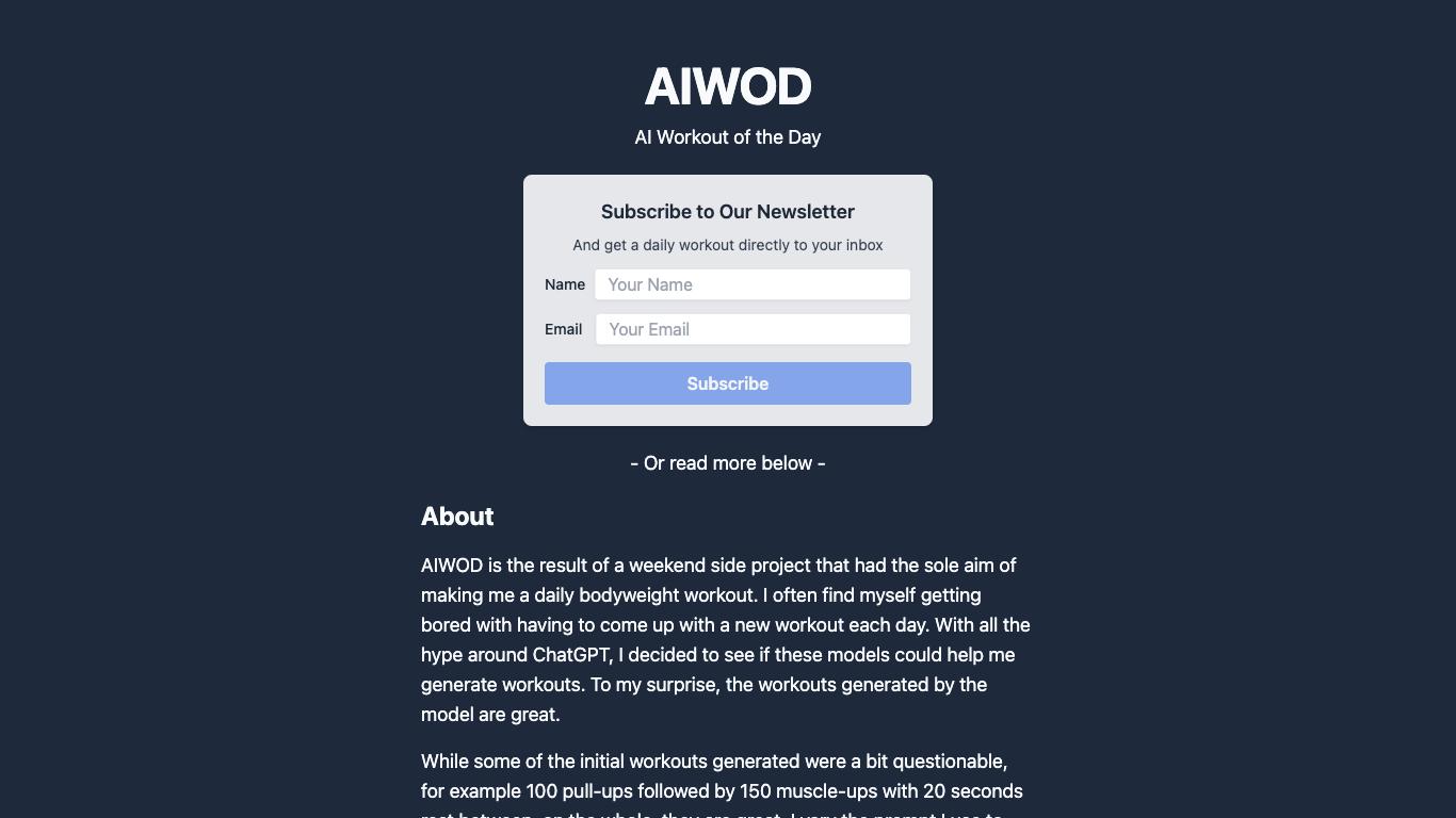 AI WOD - Trending AI tool for Fitness and best alternatives