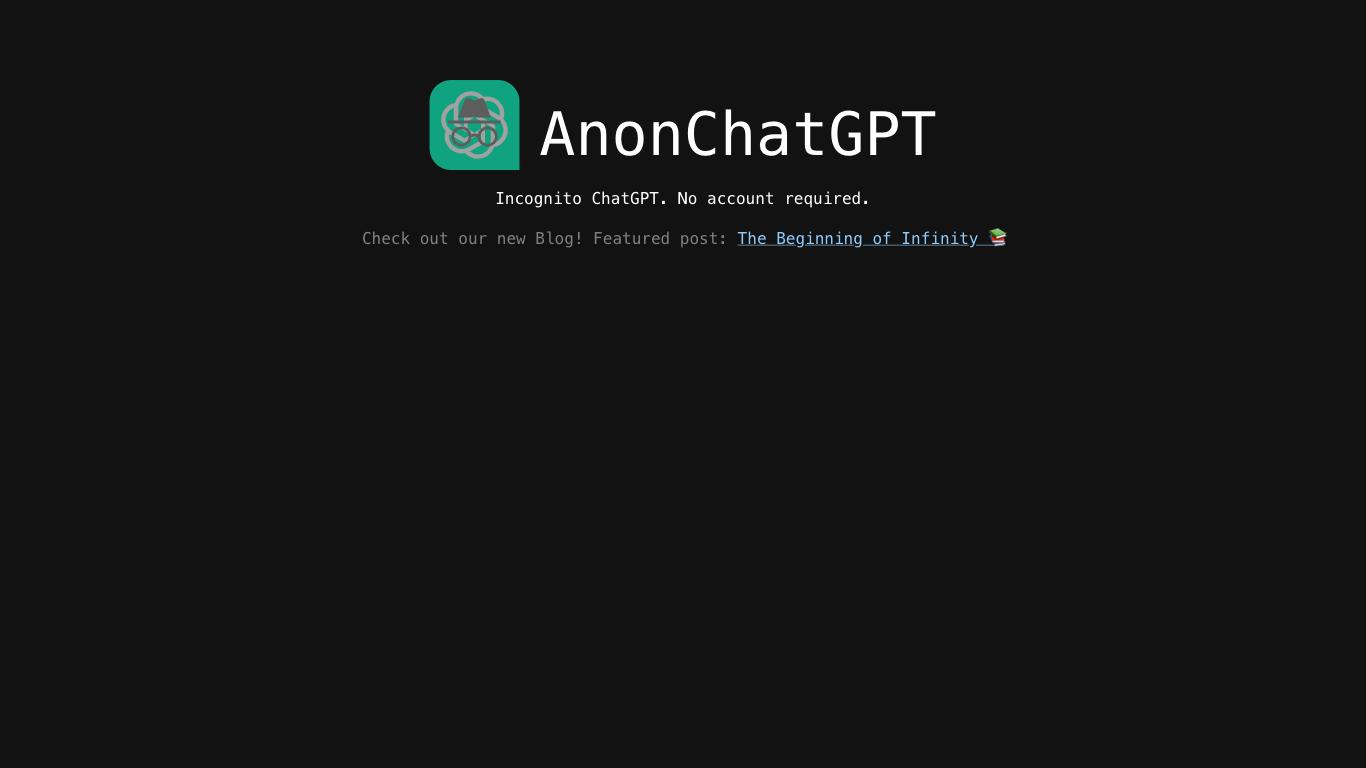 Anonchatgpt - Trending AI tool for ChatGPT and best alternatives