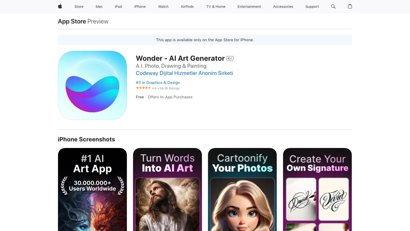Wonder - AI Art Generator - Trending AI tool for Image generation and best alternatives