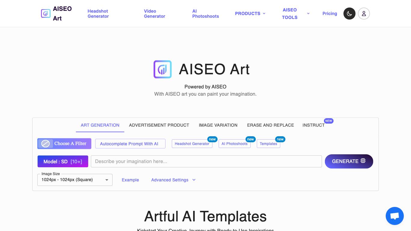 AISEO Art - Trending AI tool for Image generation and best alternatives