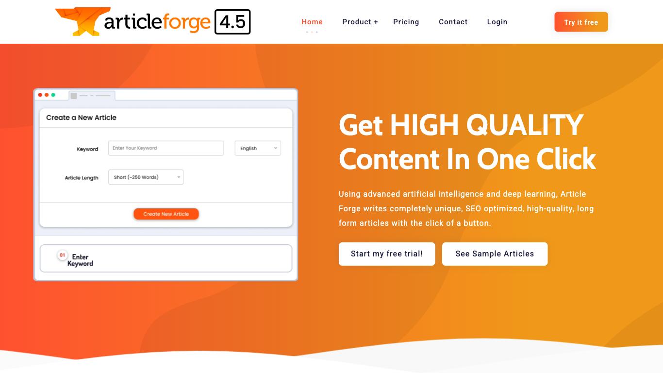 Article Forge - Trending AI tool for SEO content and best alternatives