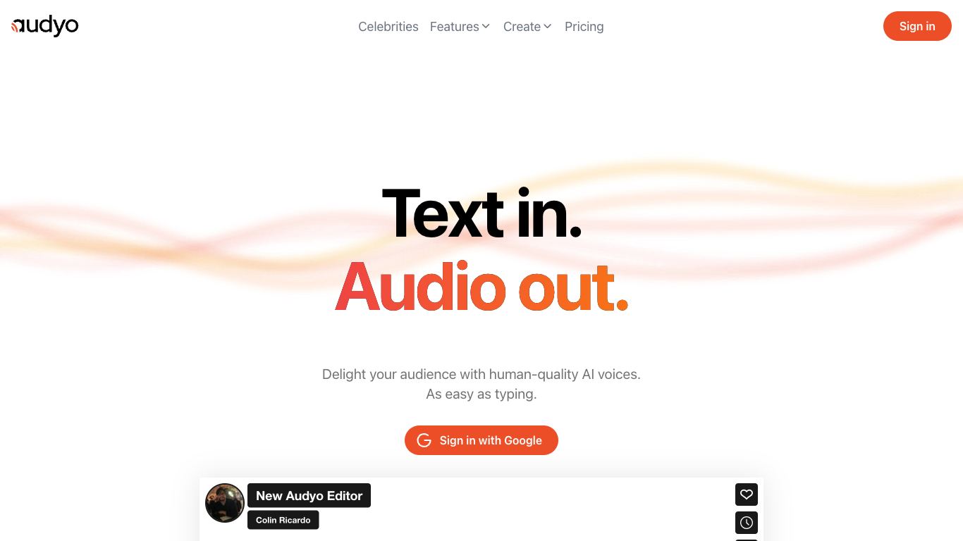 Audyo - Trending AI tool for Text to speech and best alternatives