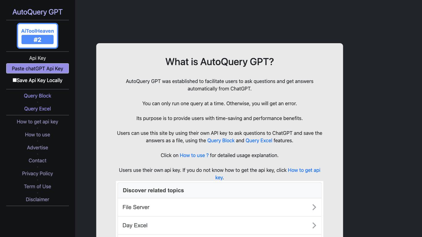 AutoQuery - Trending AI tool for ChatGPT and best alternatives