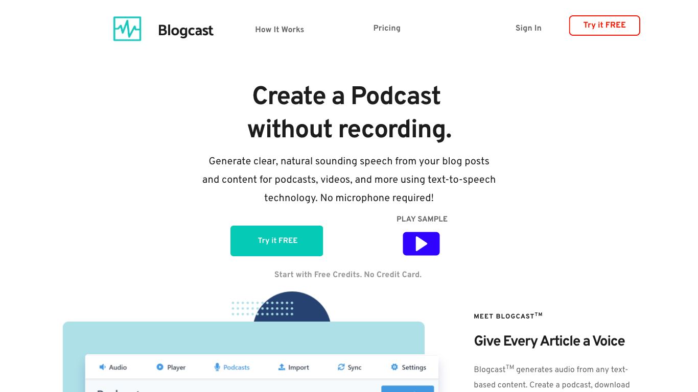 Blogcast - Trending AI tool for Text to speech and best alternatives