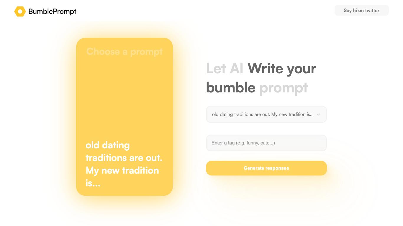 Bumble prompts - Trending AI tool for Prompts and best alternatives