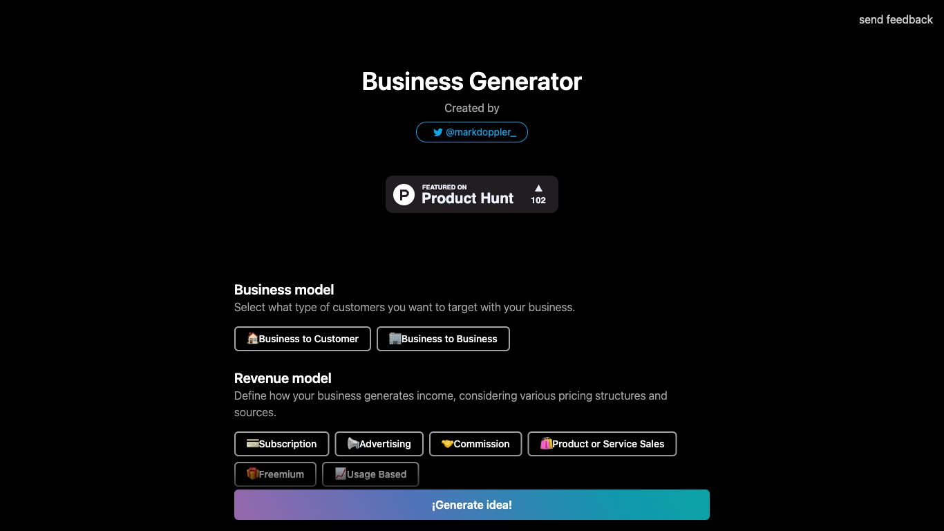 Business Idea Generator AI - Trending AI tool for Startup ideas and best alternatives