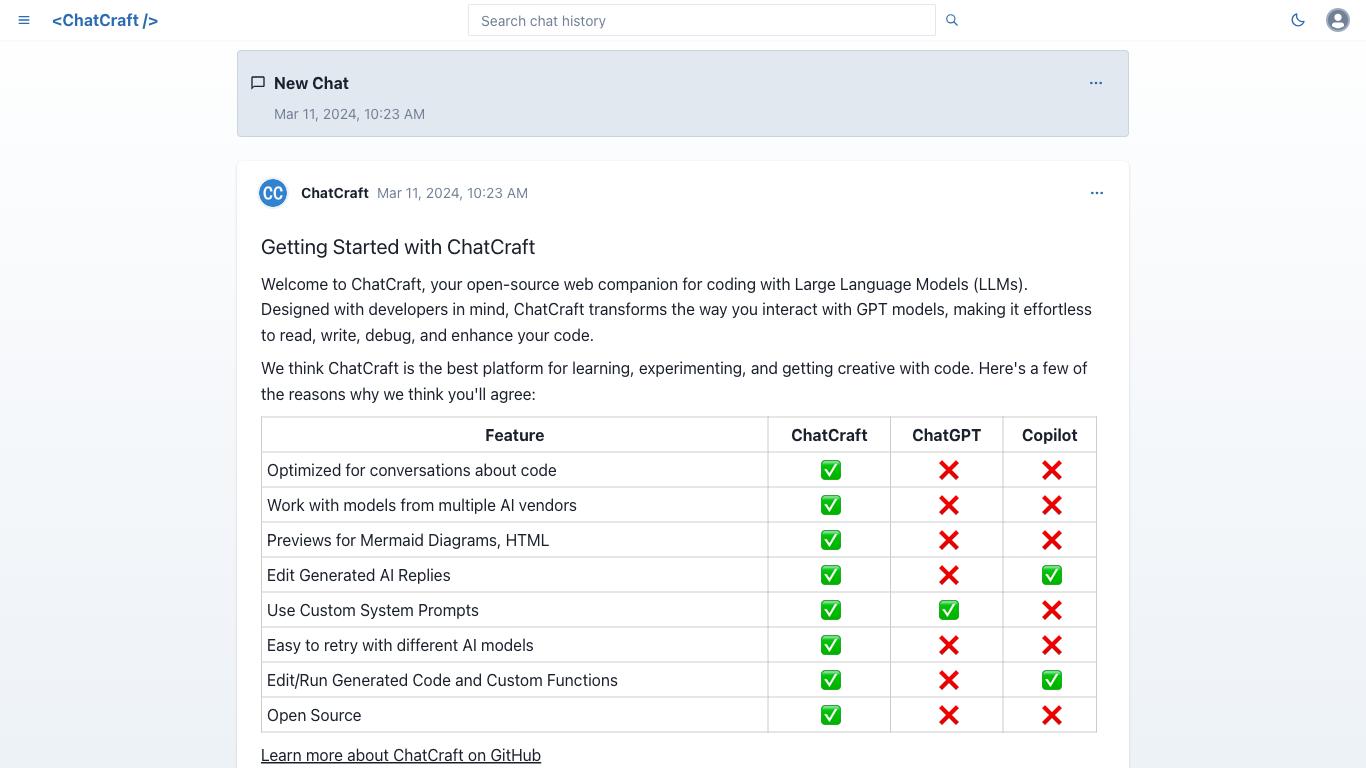Chatcraft - Trending AI tool for ChatGPT and best alternatives