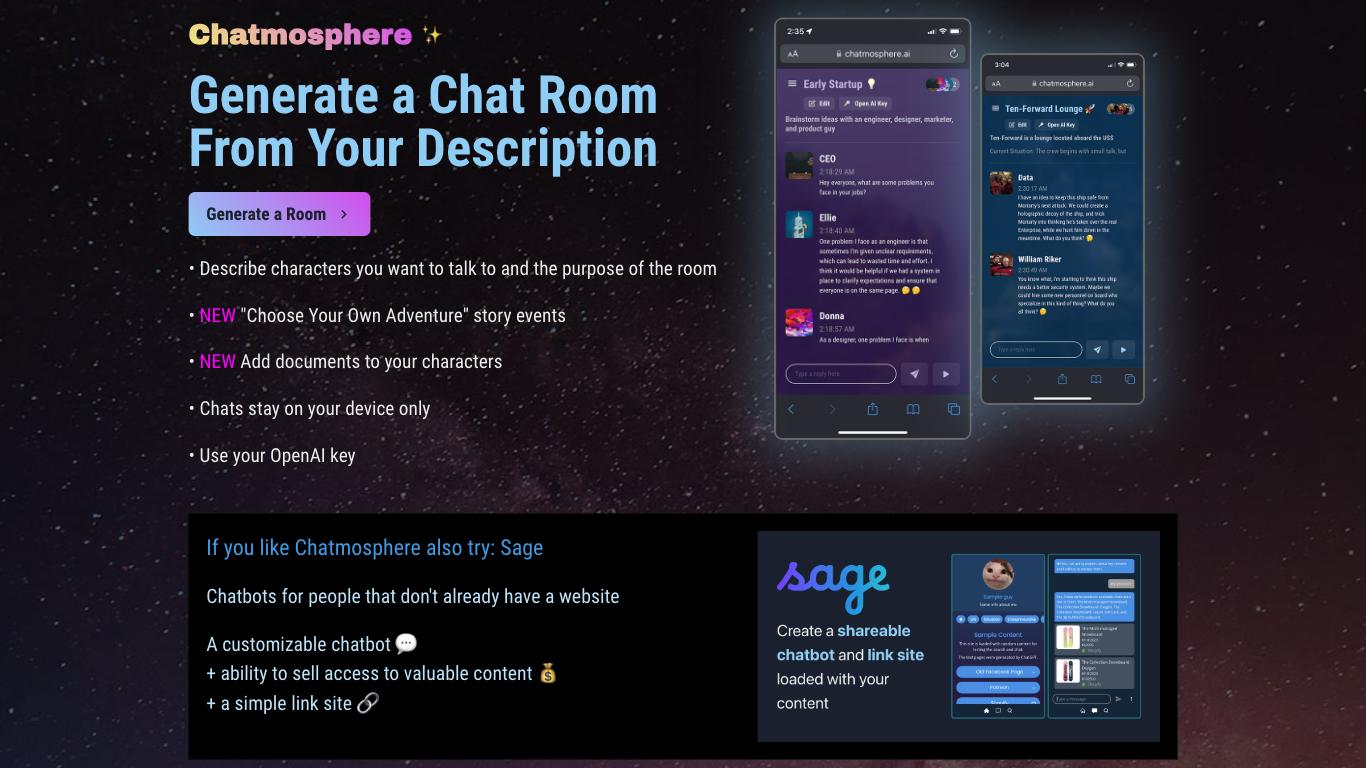 Chatmosphere - Trending AI tool for Conversations and best alternatives