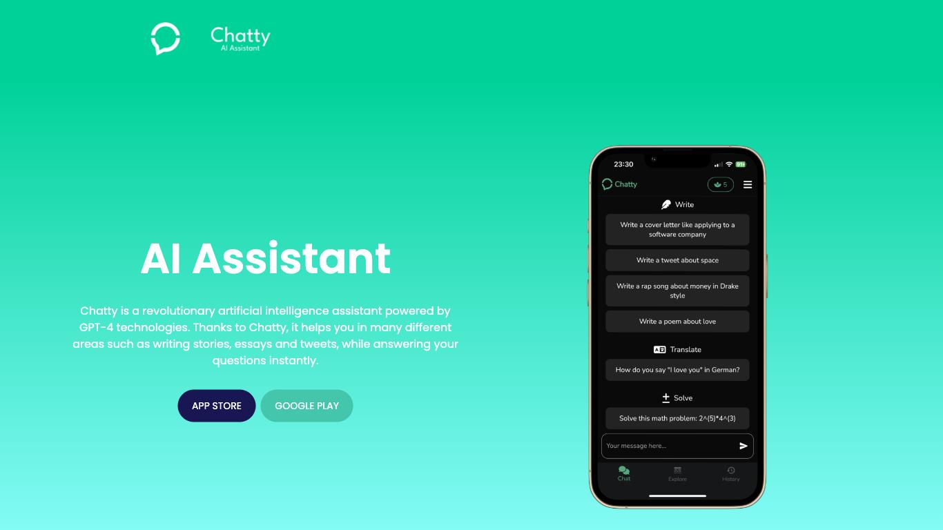 Chatty AI Assistant - Trending AI tool for ChatGPT and best alternatives
