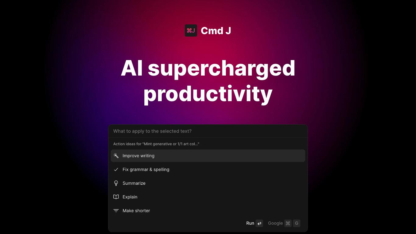 Cmd J - Trending AI tool for ChatGPT and best alternatives