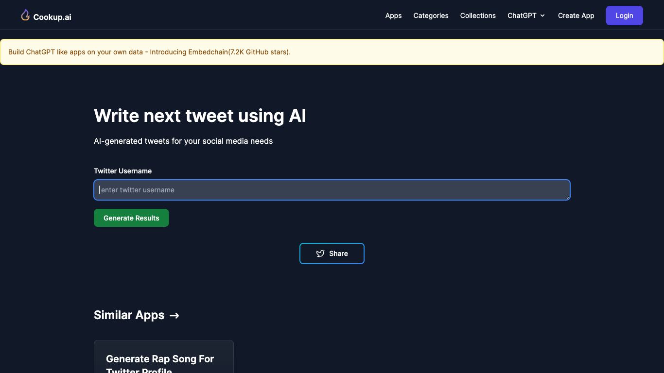 Cookup Twitter posts - Trending AI tool for Tweeting and best alternatives