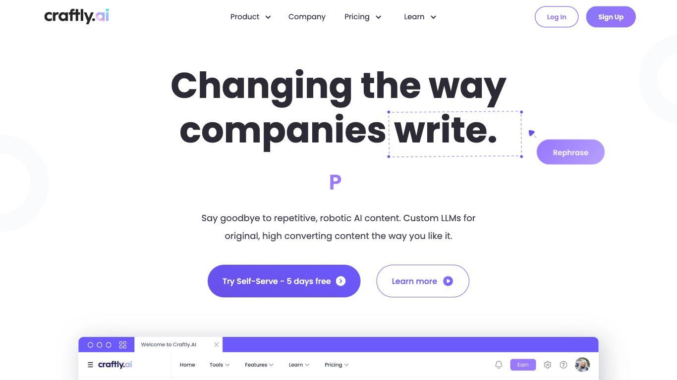 Craftly.AI - Trending AI tool for Content generation and best alternatives