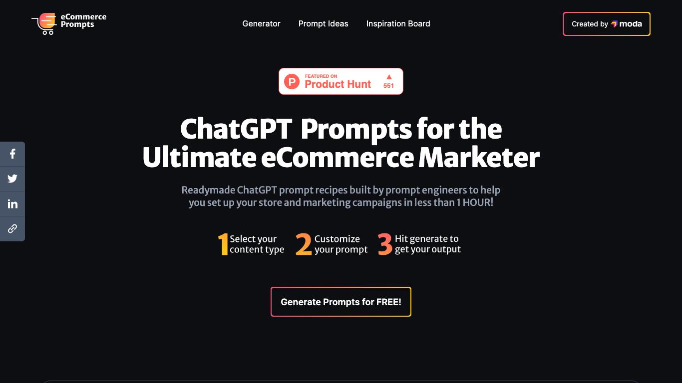 eCommerce ChatGPT Prompts - Trending AI tool for Prompts and best alternatives