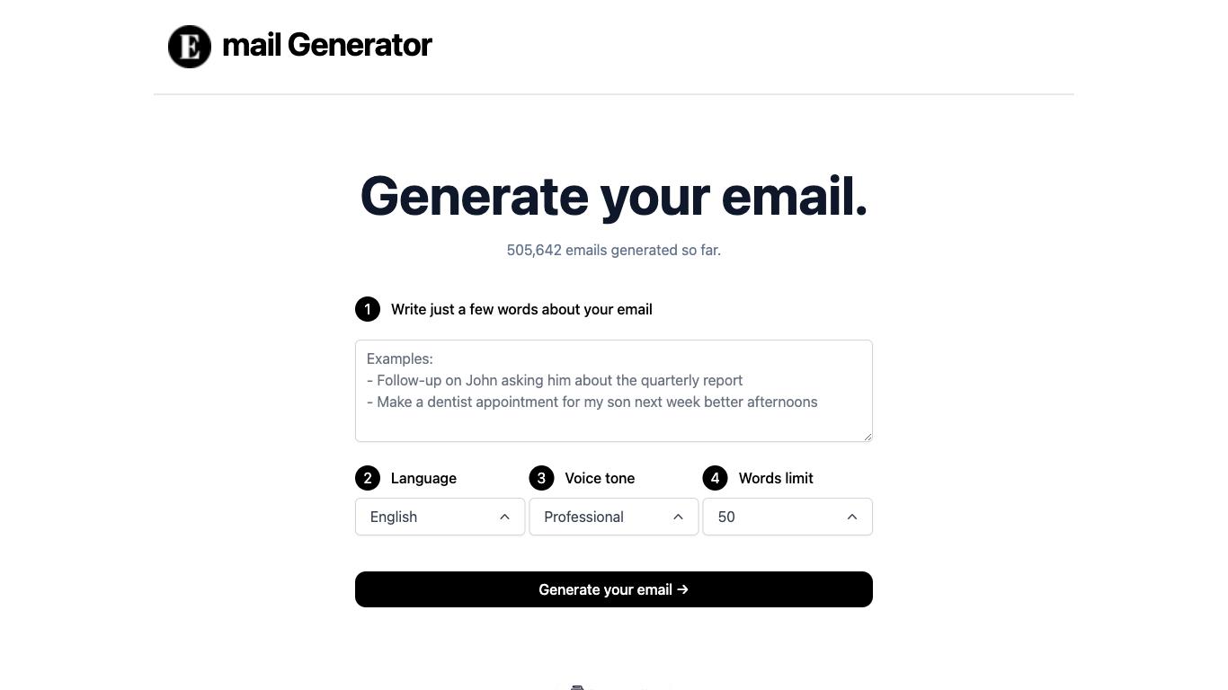 Email Generator - Trending AI tool for Email writing and best alternatives