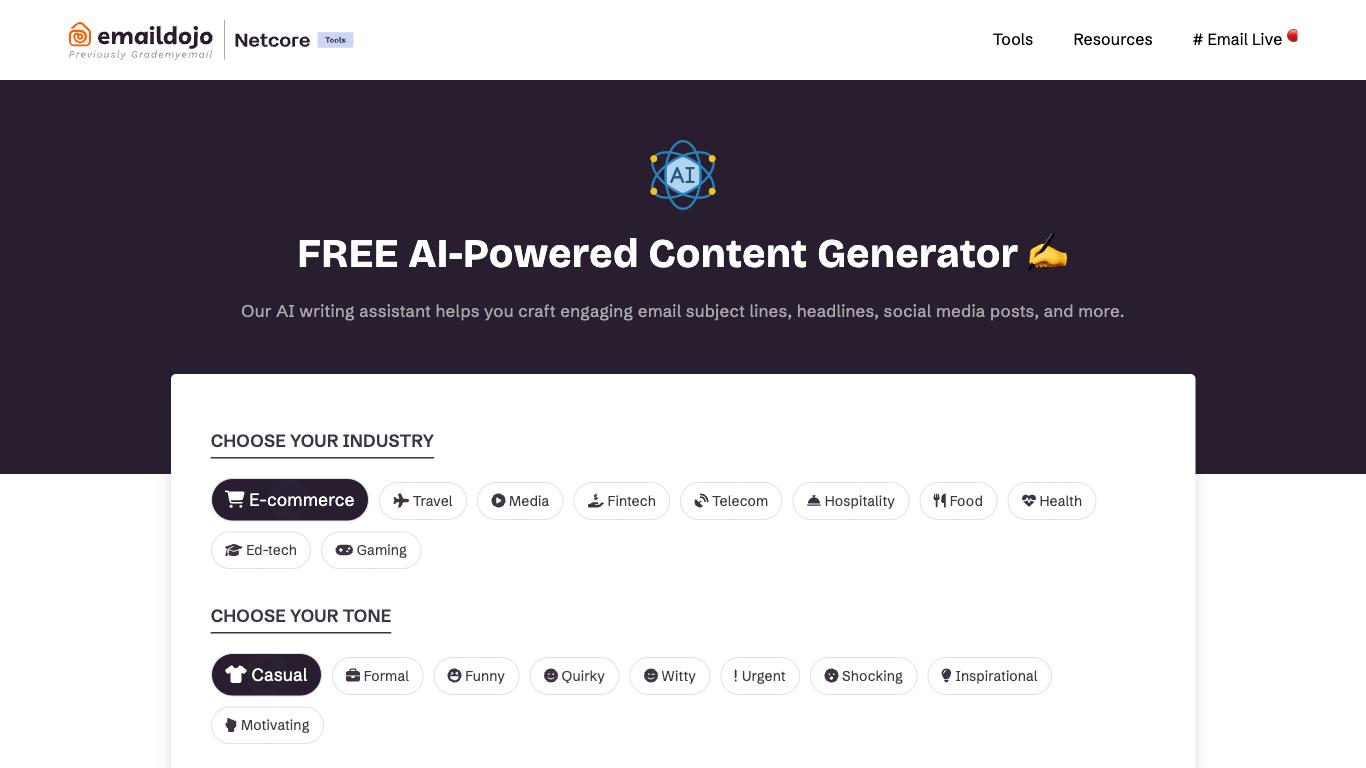 Emaildojo - Trending AI tool for Content generation and best alternatives