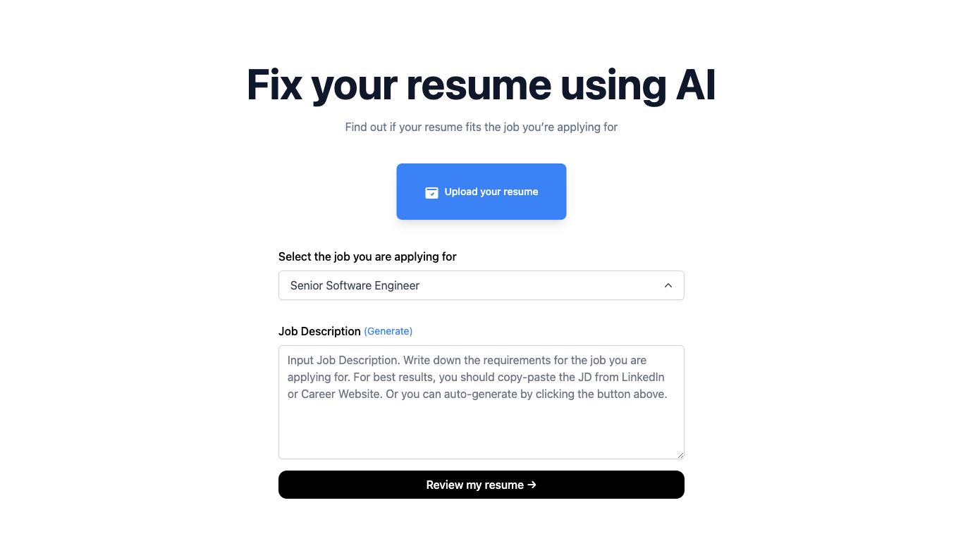 Fix My Resume - Trending AI tool for Resumes and best alternatives