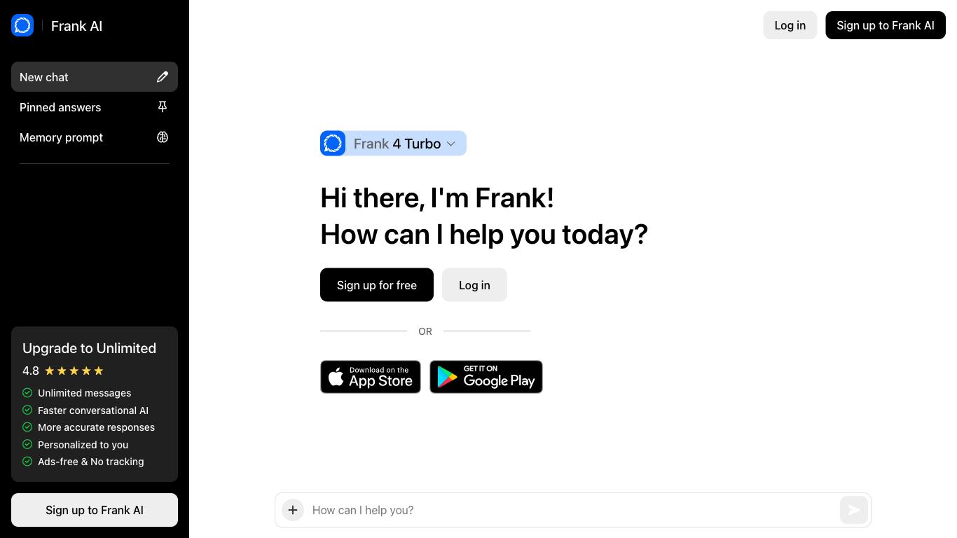Frank AI - Trending AI tool for ChatGPT and best alternatives