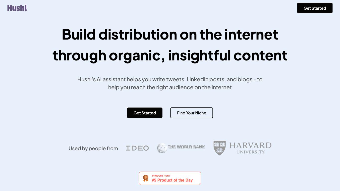 Hushl - Trending AI tool for Content generation and best alternatives