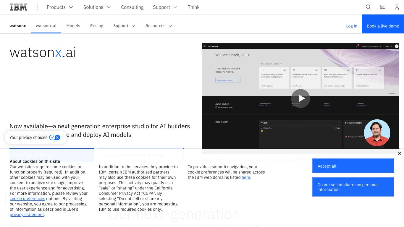 WatsonX.ai by IBM - Trending AI tool for Content generation and best alternatives