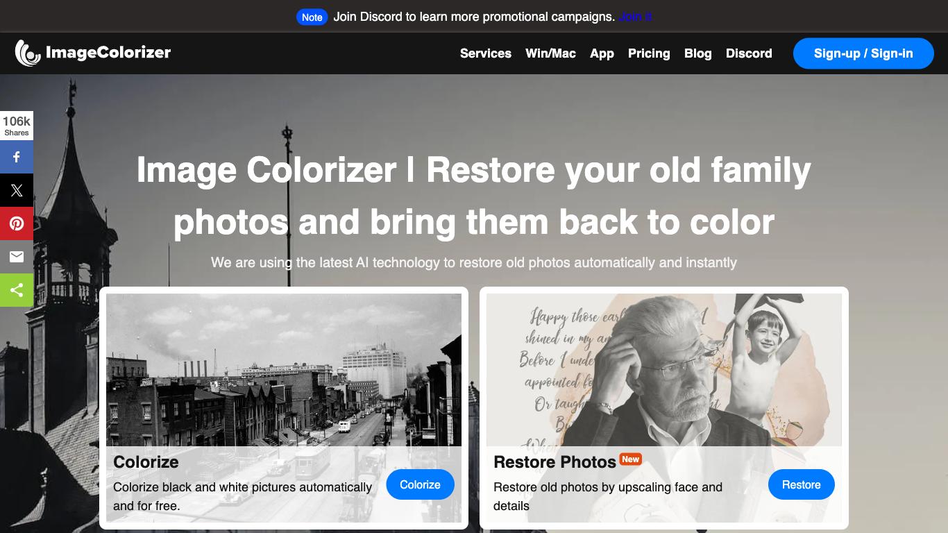 Colorize - Trending AI tool for Image editing and best alternatives