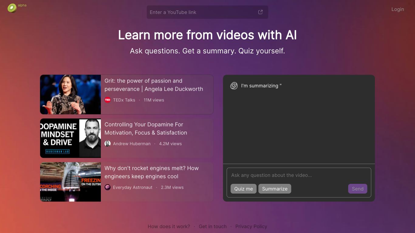 Kiwi Video - Trending AI tool for Video summaries and best alternatives