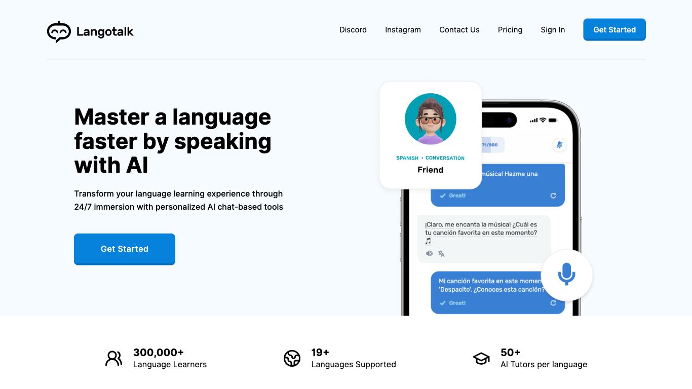 Langotalk - Trending AI tool for Language learning and best alternatives