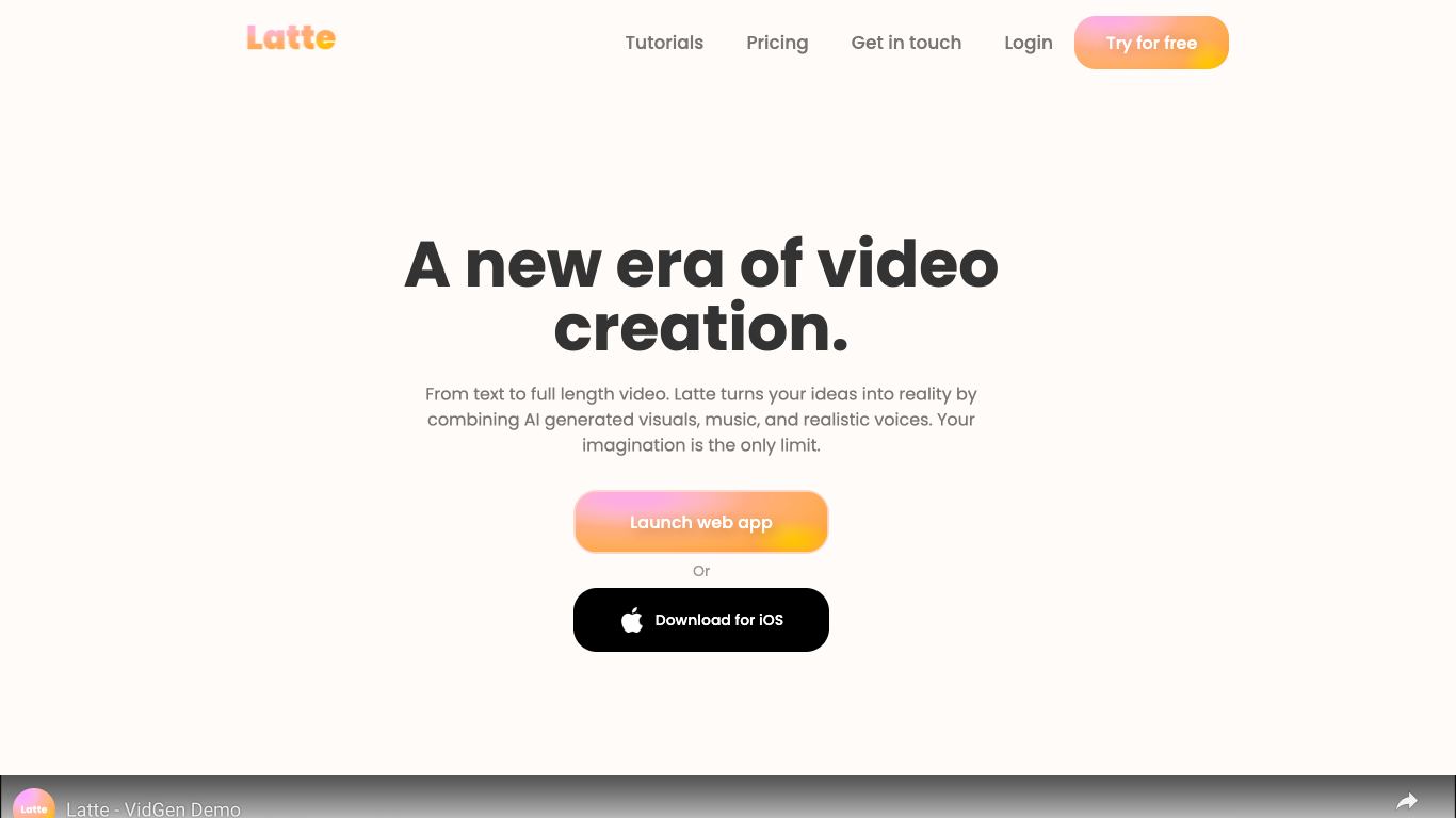 Latte - Trending AI tool for Video editing and best alternatives