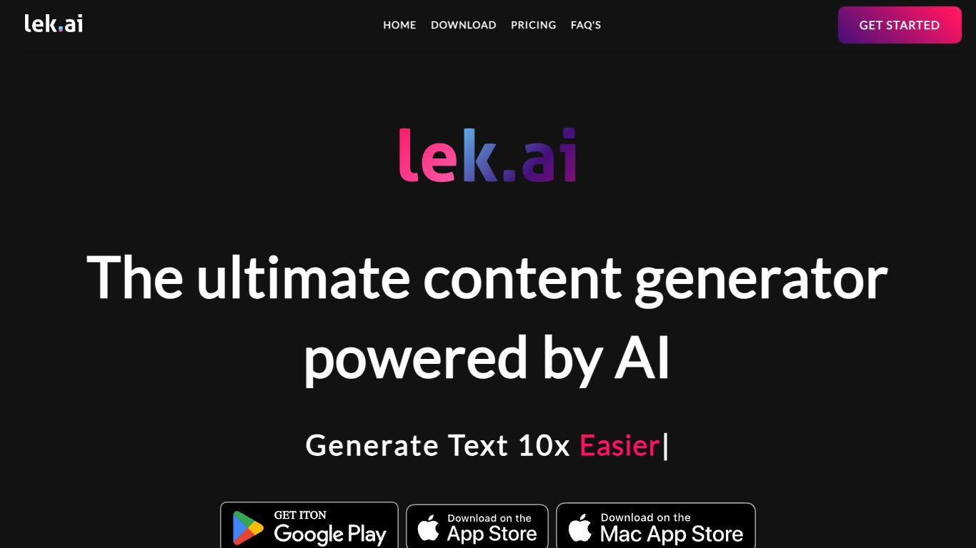 Lek - Trending AI tool for Content generation and best alternatives