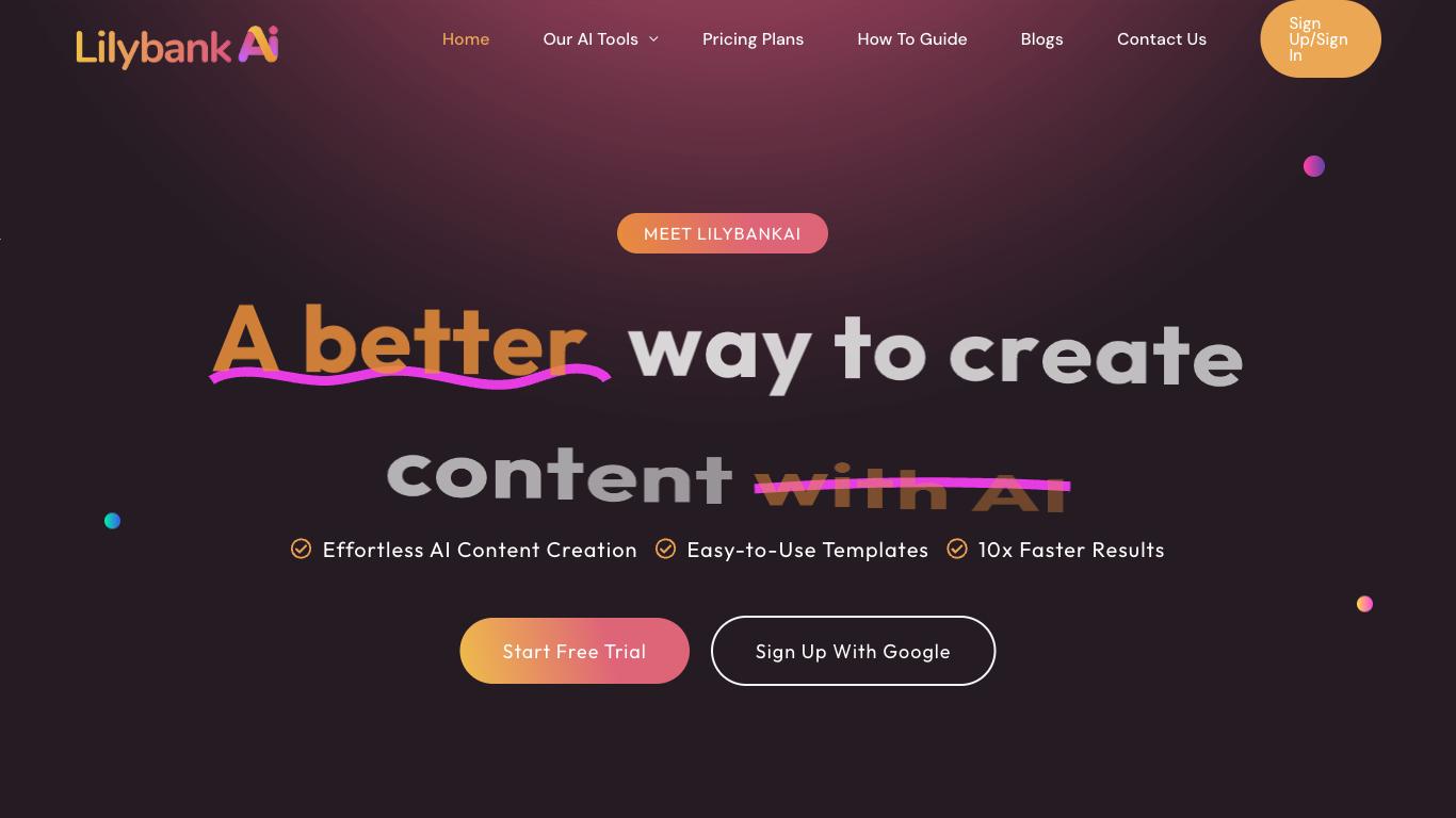 Lilybank  - Trending AI tool for Content generation and best alternatives