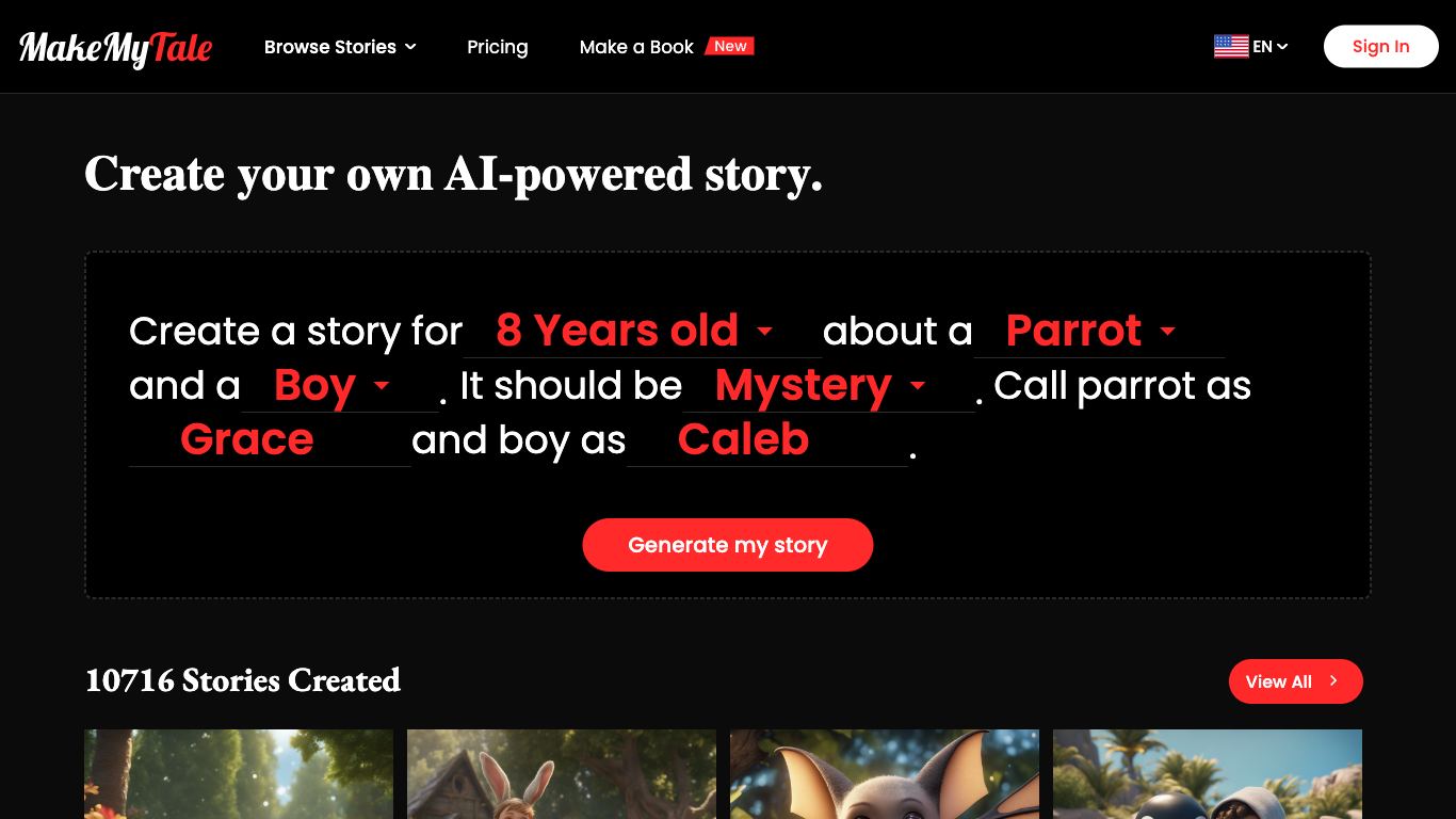 Makemytale - Trending AI tool for Story writing and best alternatives