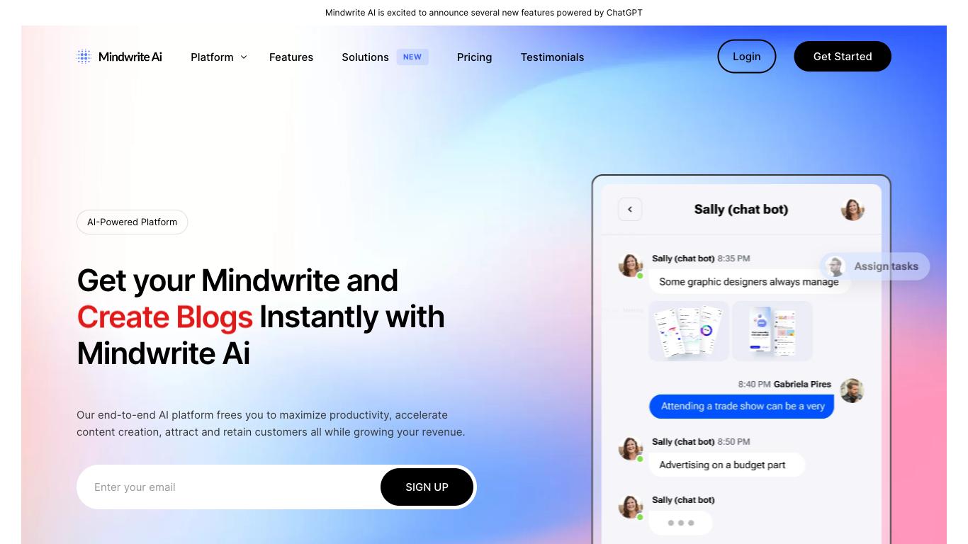 Mindwrite  - Trending AI tool for Content generation and best alternatives