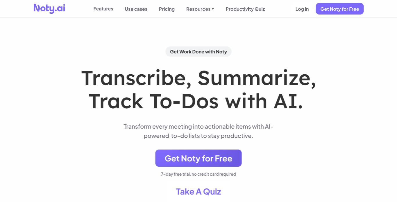Noty - Trending AI tool for Meeting summaries and best alternatives