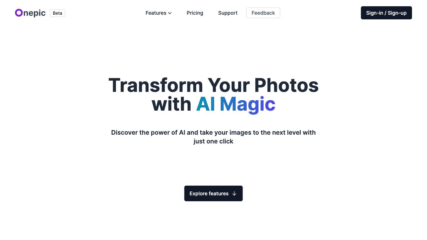 Onepic - Trending AI tool for Image editing and best alternatives