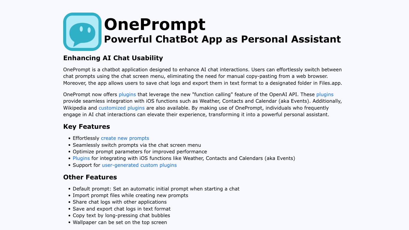 OnePrompt - Trending AI tool for Prompts and best alternatives