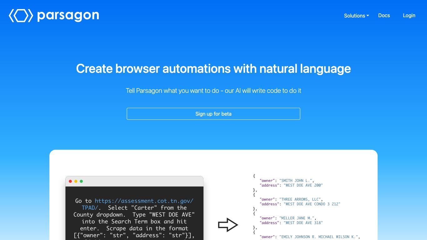 Parsagon - Trending AI tool for Coding and best alternatives