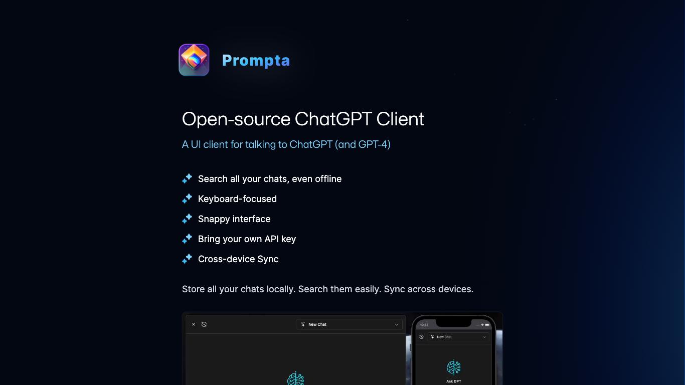 Prompta - Trending AI tool for ChatGPT and best alternatives