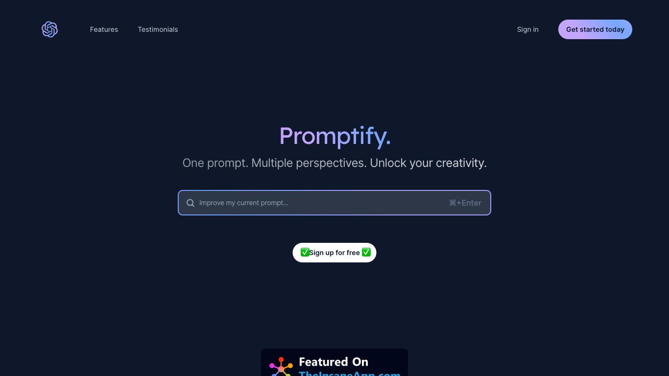 Promptify - Trending AI tool for Prompts and best alternatives