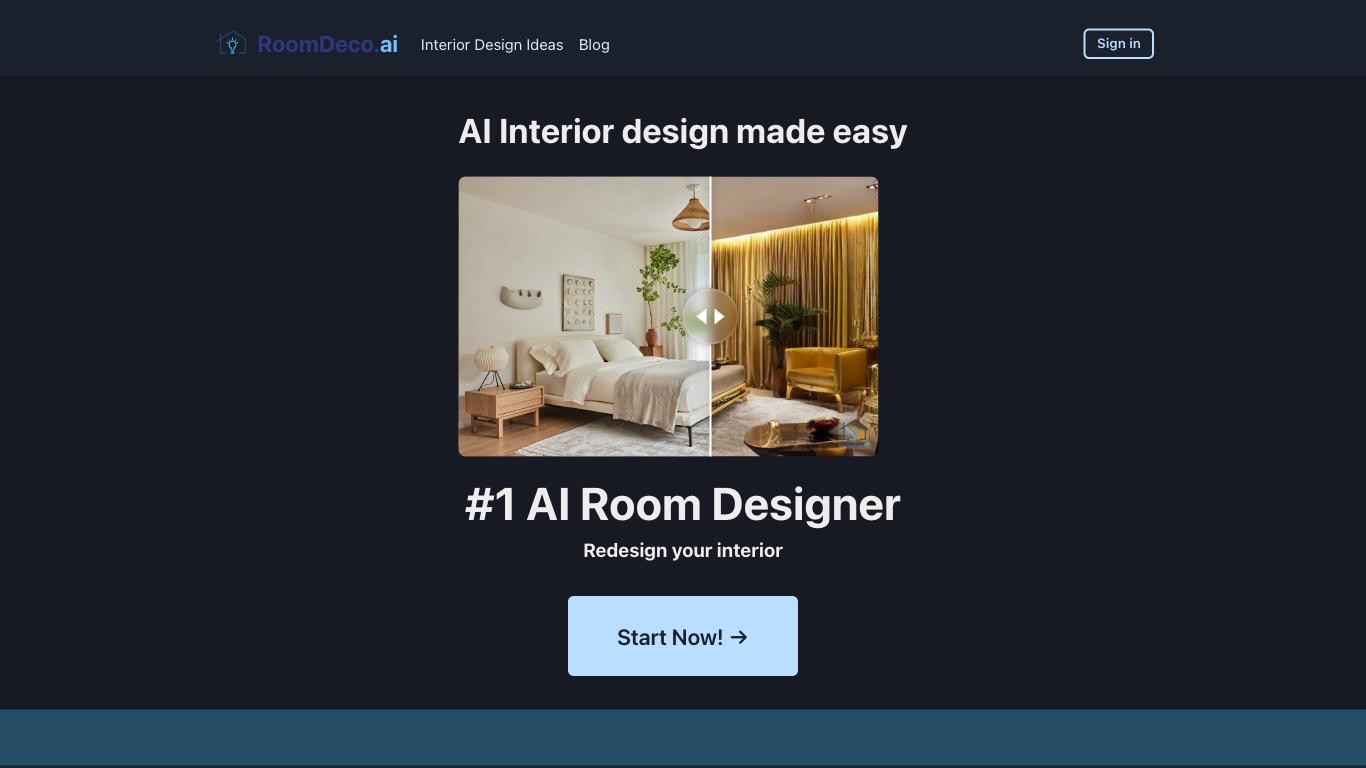 RoomDeco  - Trending AI tool for Interior design and best alternatives