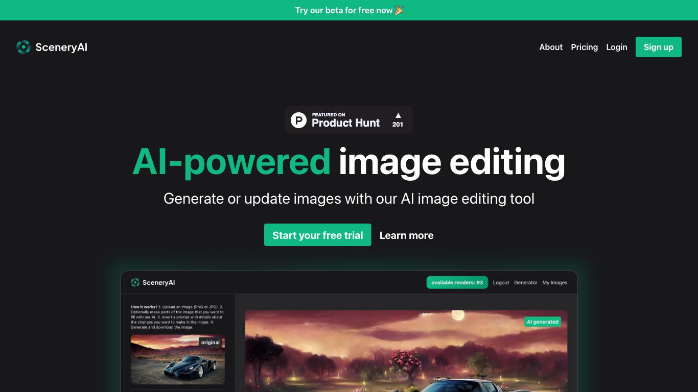 SceneryAI - Trending AI tool for Image editing and best alternatives