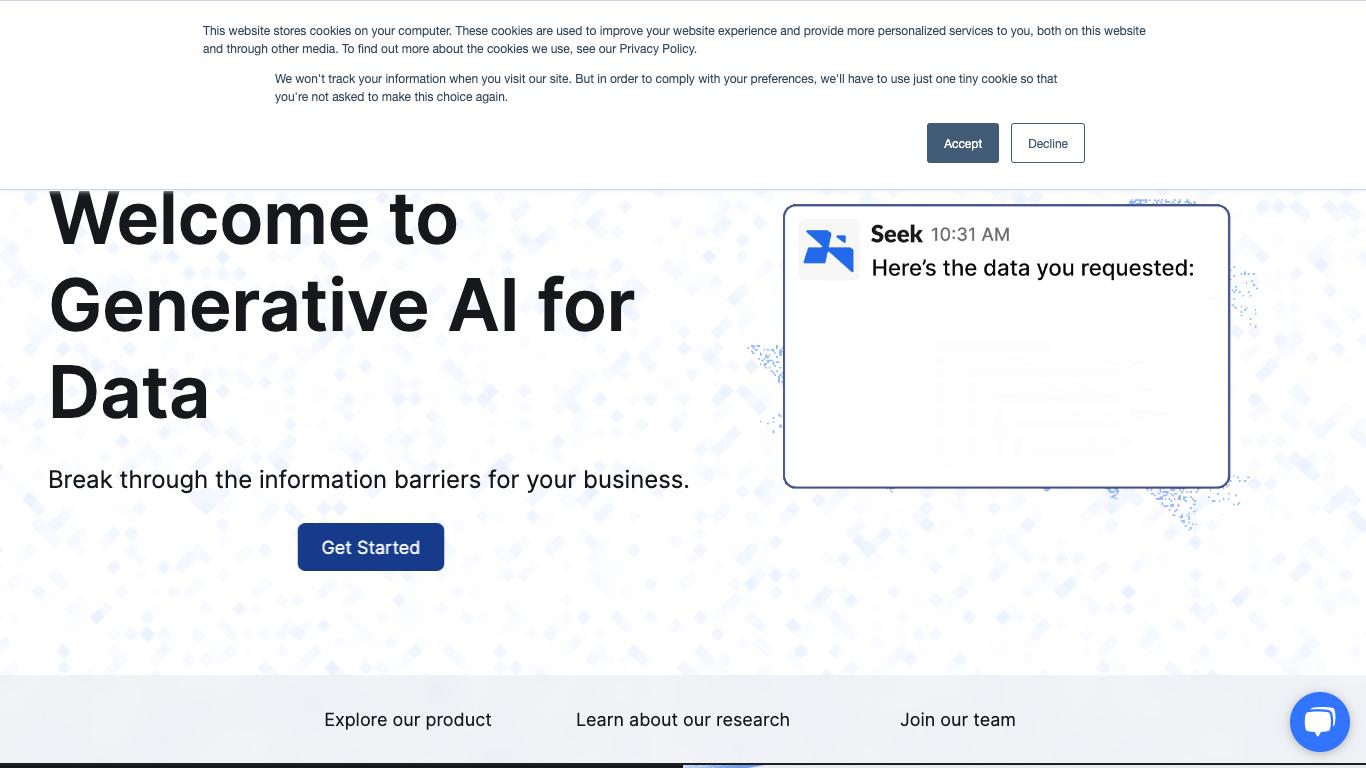 Seek - Trending AI tool for Data analytics and best alternatives