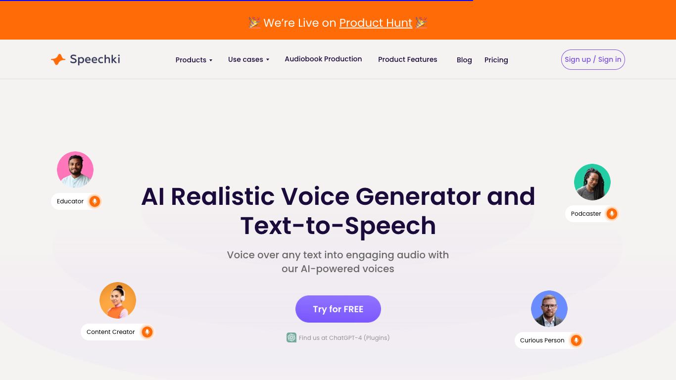 Speechki - Trending AI tool for Text to speech and best alternatives