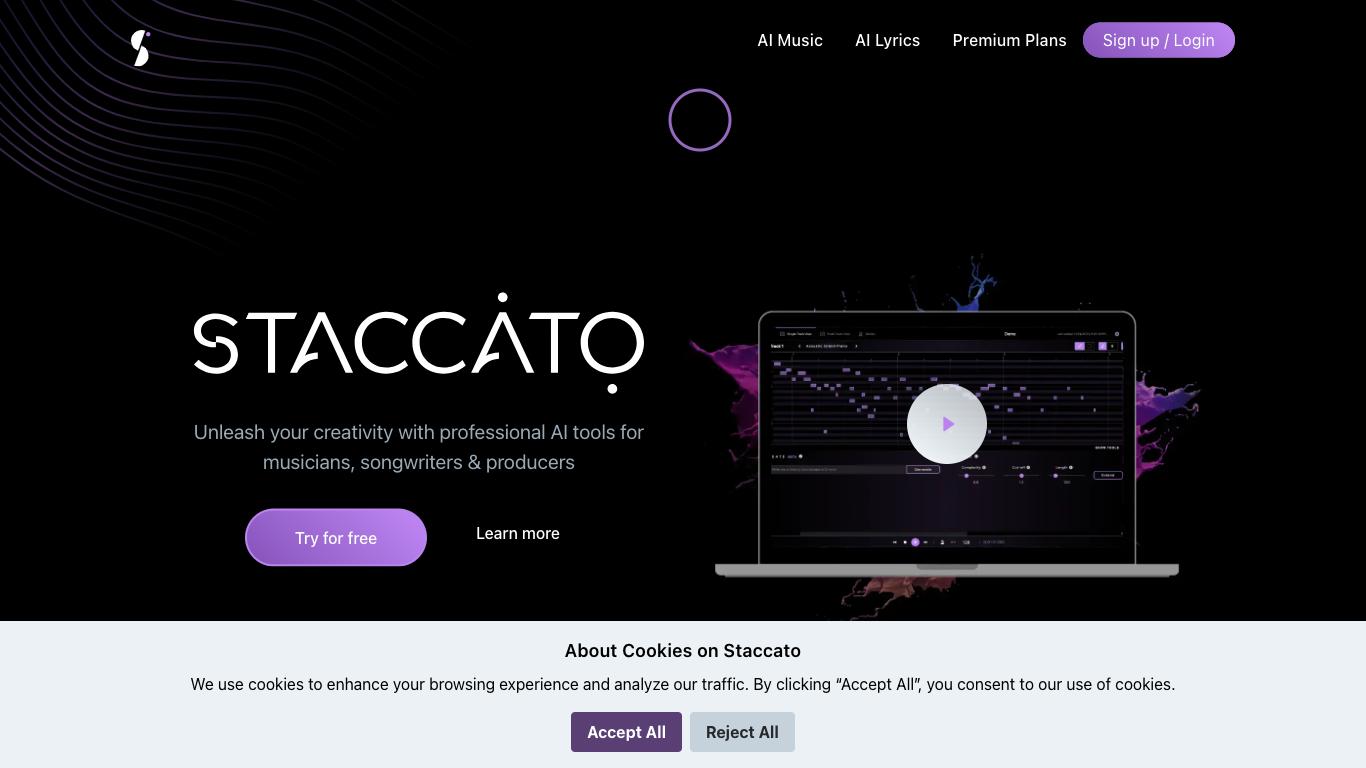 Staccato - Trending AI tool for Music creation and best alternatives