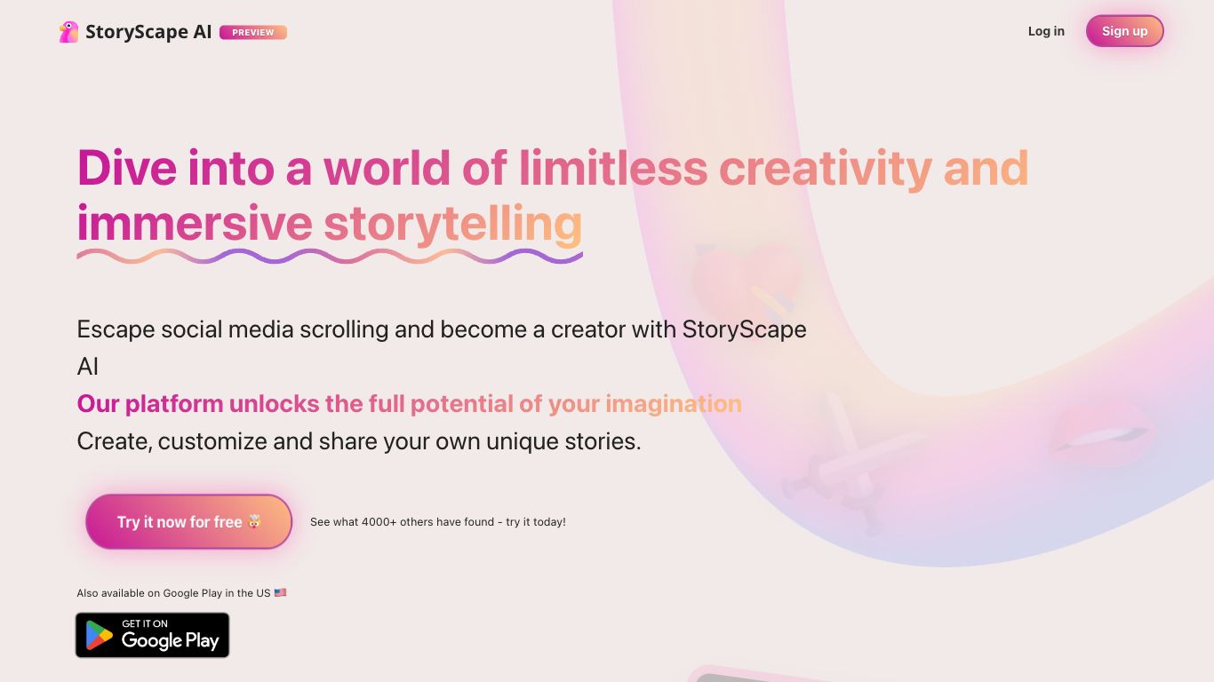 StoryScape  - Trending AI tool for Story writing and best alternatives