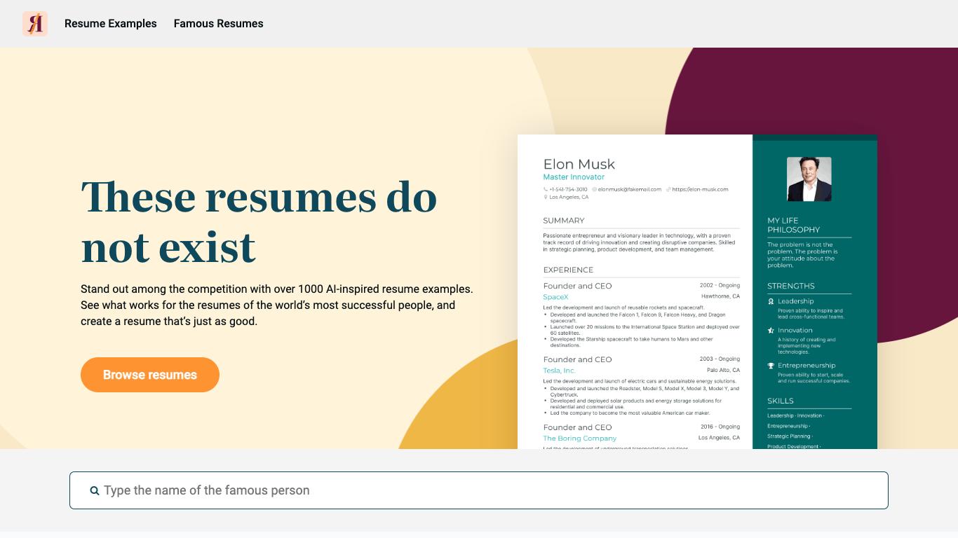 Thisresumedoesnotexist - Trending AI tool for Resumes and best alternatives
