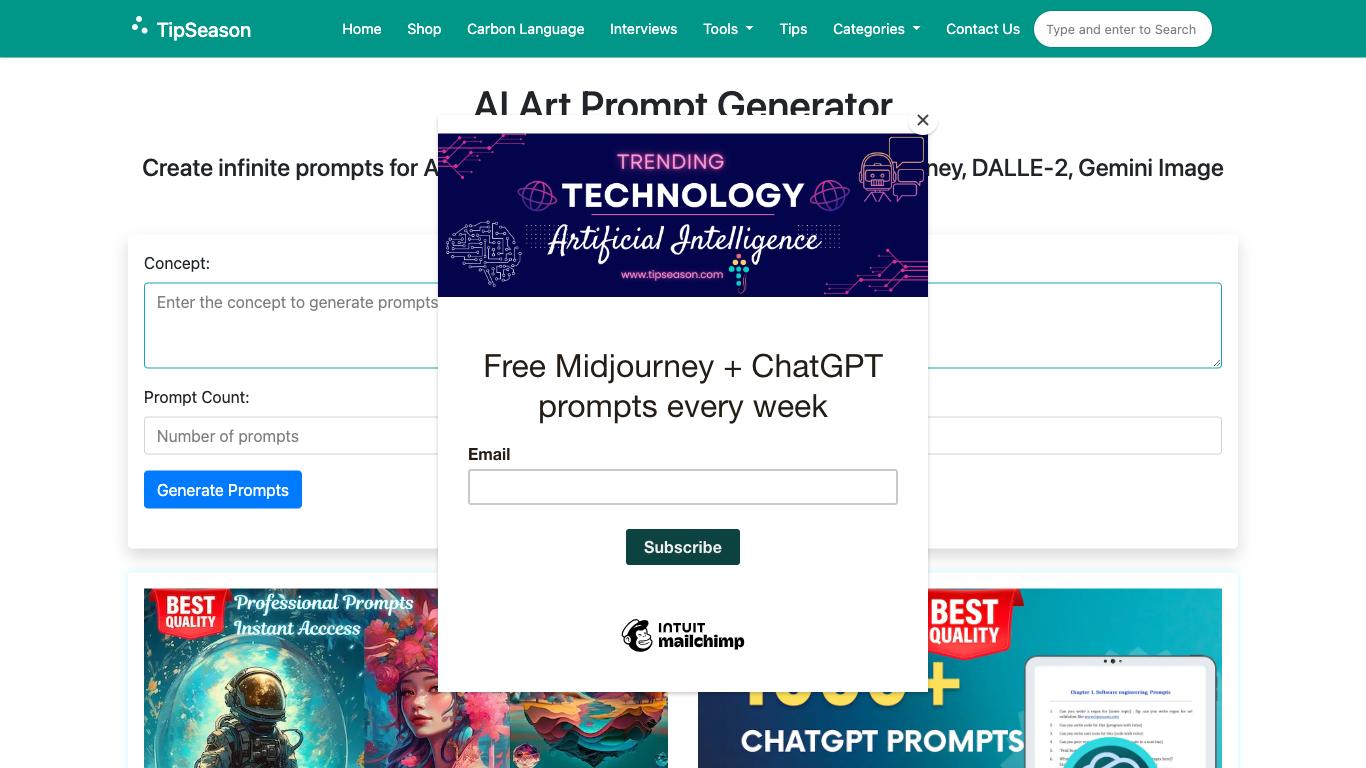 AI Art prompt generator - Trending AI tool for Image generation and best alternatives