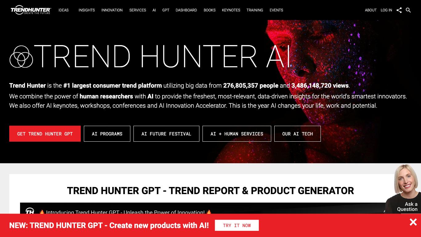 Trend Hunter - Trending AI tool for Data analytics and best alternatives