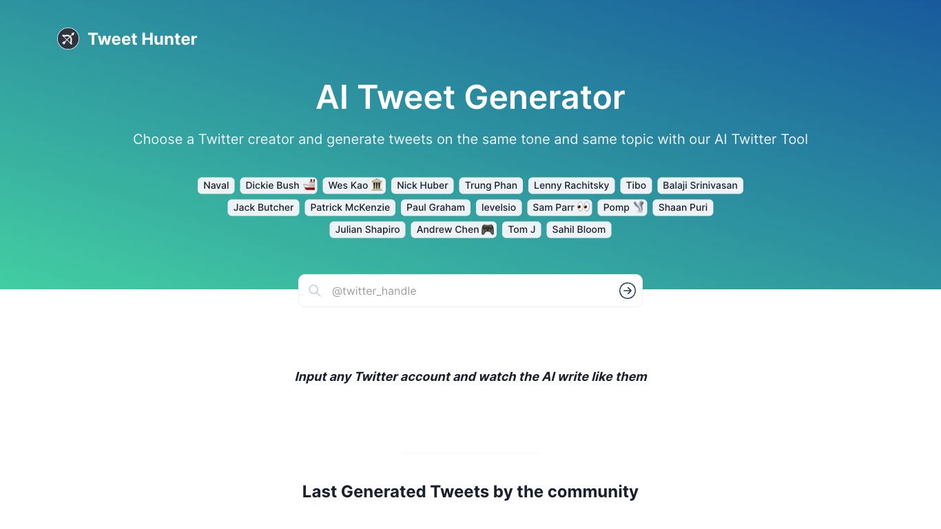 Tweethunter - Trending AI tool for Tweeting and best alternatives