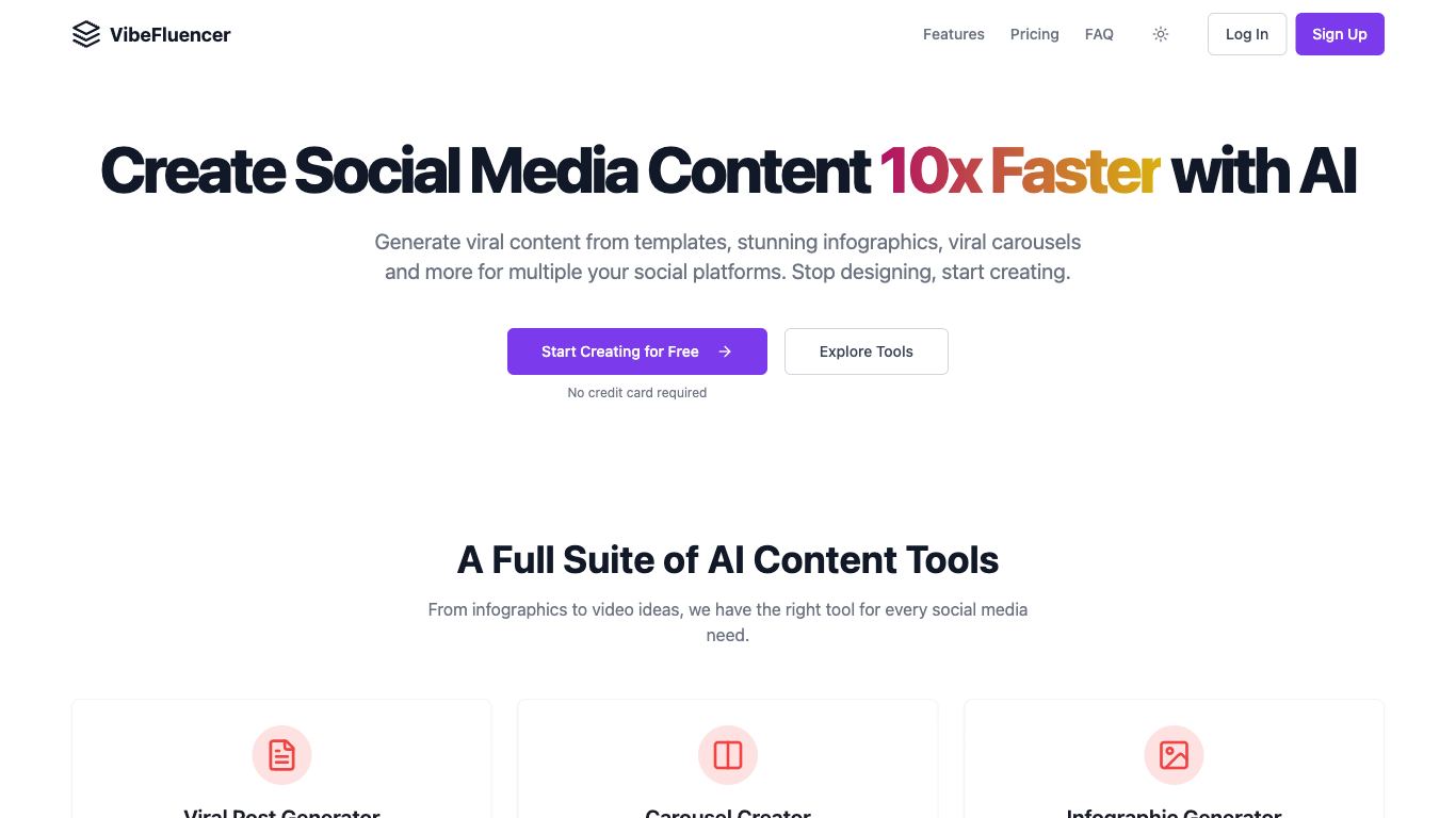 Vibefluencer - Create Social Media Content 10x Faster with AI